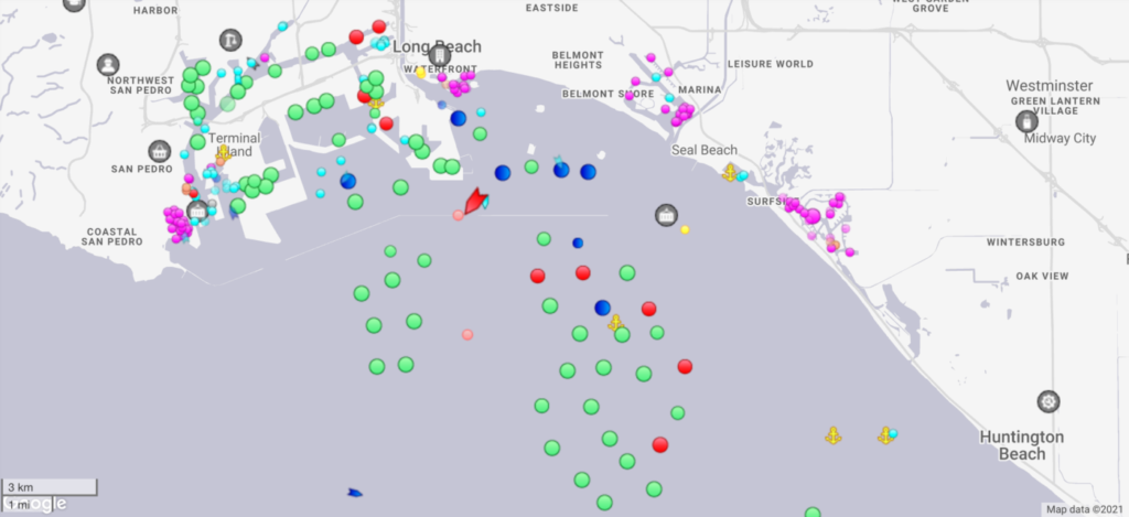 California Port Congestion Marine Traffic